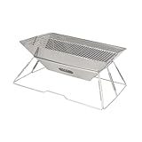 perfk Klappbarer Campinggrill, zusammenklappbarer Lagerfeuergrill, BBQ-Grill für Rucksackreisen, Hinterhof, Kochen im Freien, Strand, Terrasse