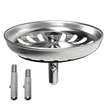 Abflussstopfen Spüle ⌀ 80 mm Siebkörbchen Spülbecken Waschbecken Stöpsel Küche aus Edelstahl (1 Stück)