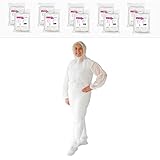 ARNOMED 10x Schutzanzug Einweg L, Einwegoverall, Einweganzug, Einweg Maleranzug & Lackieranzug, Staubschutzanzug, Maleroverall & Asbest Glaswolle Schutzanzug, Einmalanzug Weiß