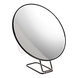 HONITANO schminkspiegel vergrößerung Handheld Mirror Handspiegel mit Ständer handspiegel für Make-up mit vergrößerung schminkspiegel Metalle Black