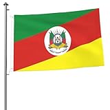 Yard Flaggen Bandeira Do Rio Grande Do Sul Feiertage Flags Weatherproof Garten Fahnen Uv-Beständig Garten Flaggen Für Extérieur Karneval Parade 90X150 Cm