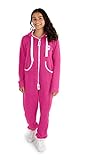 Gennadi Hoppe Trainingsanzug Kinder - Weicher Kuscheliger Jumpsuit Kinder, Warmer Onesie aus Baumwolle für Jungen und Mädchen, Bequemer Einteiler, Ideal für Zuhause und Freizeit H6282 pink 12-13