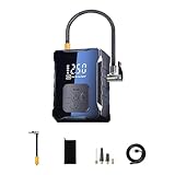 Wzxksoac Kabellose Luftpumpe, Tragbarer Auto-Luftkompressor mit LED-Beleuchtung für Motorrad, Fahrrad, Boot, Autoreifenbälle