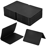 100 Blätter Faltkarten Blanko, Leere Klappkarten 10 x 14 cm, Falt-Karten 300 g/m² mit Abgerundete Ecke, Handwerk DIY Geschenk Grußkarten Tischkarten für Weihnachten Geburtstag Einladung (Schwarz)