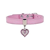 Katzen HalsbäNder Hundehalsband Haustierschnalle Hundekette Süßes Haustier Pfirsichherz Hundehalsband Seil Leuchthalsband Hund (XS)