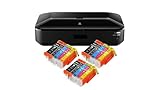 IC-Office iX6850 Farbtintenstrahl Drucker DIN A3+ (Bürodrucker, Fotodruck, Textdruck, 9.600 x 2.400 DPI, WiFi, WLAN, USB, Direktdruck, Print App) schwarz + 15 XL Tintenpatronen