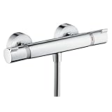 hansgrohe Ecostat Comfort - Duschthermostat Aufputz, Duscharmatur mit Sicherheitssperre (SafetyStop) bei 40° C, rundes Thermostat für die Dusche, Mischbatterie für 1 Verbraucher, Chrom, 13116000
