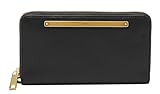 Fossil Geldbörse für Frauen Liza, Leder/Polyurethanbesatz Zip Clutch schwarz 19,5 cm L x 2,5 cm B x 11,4 cm H SL7878001