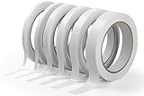 6 Rollen Doppelseitiges Klebeband - dünn & Klebefest für Basteln, Papier, Karten, Geschenkverpackung sowie leichte Aufgaben zu Hause & Büro | Breitenmix: 6/6/10/12/15/20 mm | 6x20m (Gesamtlänge 120m)