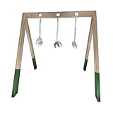 Liefjes & Co Baby Spielbogen aus Holz – Spieltrapez mit Hängespielzeug: Regenbogen, Mond & Wolke – Babygym – Baby Spielzeug ab 0 Monate – Geschenk für Neugeborene (Grün)