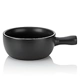 Kela Käsefondue Topf Keramik, Ersatztopf für Käsefondueset NATURA, Caquelon Käsefonduetopf Ø 22,5 cm, feuerfest, schwarz, 2 Liter