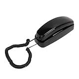 Sxhlseller Schnurte Telefon, Corded Home Phone Senior Friendly Volumensteuerung Wandmontagable für Hotel (Black)