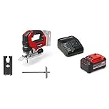Einhell Professional Akku-Stichsäge TP-JS 18/135 Li BL Power X-Change (18 V, 135 mm Schnitttiefe in Holz, 26 mm Hubhöhe, Brushless, inkl. Sägeblatt, inkl. 5,2 Ah Akku & Ladegerät)