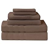 HITIME 6 Stück Handtücher aus 100 % Baumwolle, 2 Badetücher 68,6 x 139,7 cm, 2 Handtücher 35,6 x 76,2 cm, 2 Waschlappen 35,6 x 35,6 cm, größer und leicht, sehr saugfähig, superweiche Handtücher,