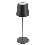 BRILONER - LED Tischlampe kabellos mit Touch, dimmbar in Stufen, höhenverstellbar, Nachttischlampe, Leselampe, Campinglampe, Tischleuchte, Akku Lampe, Outdoor Lampe, 36x10,5 cm, Anthrazit