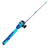 Zebco Splash Kids Spincast-Rolle und Angelrute-Kombination, 73,7 cm, langlebige, schwimmende Fiberglas-Rute mit verwicklungsfreiem Design, komfortabler, geteilter Eva-Griff, vorgespult mit 2,7 kg