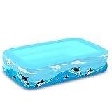 Aufblasbares Planschbecken,Schwimmbecken,Aufblasbare Pool,2 Ringen Planschbecken,AufblasbarerPool,Aufblasbarer Kinderpool,Babypool,Tragbare Badewanne,Kinder Planschbecken,97.5X74cmX34cm Swimmingpool