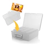 BigDean Fotoaufbewahrungsbox Fotoboxen für 10 x 15cm Fotos Fotoetui 16 Fotohalter Fächer für bis zu 1800 Bilder