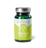 ONESENSE Omega 3 Krill Oil – Qualität aus Deutschland | Hochdosiertes Krillöl mit Omega-3, Phospholipiden & Astaxanthin | Hohe Bioverfügbarkeit | Ohne Fischgeruch & leicht verdaulich -Monatsvorrat