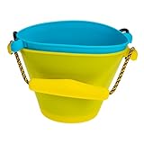 FUNNETOYU 2 Stück Faltbarer Silikon Sandeimer Tragbarer Sandbucket für Strandspielzeug und Wasserspaß Leicht und Sicher mit Praktischem Klappdesign