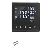 AC90-240V Digitaler Thermostat, LCD-Display, Programmierbarer Intelligenter Thermostat, Bodenwasser-Heizungskessel-Controller, Touchscreen, Schwarz (K2MRH3A WLAN)