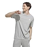 adidas Herren Essentials Single Jersey Embroidered Small Logo Tee T-Shirt, Medium Grey Heather, M