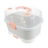 JOINPAYA Aufbewahrungskiste Trockengestell Für Babyflaschen Babyflaschenwärmer Trockner Für Babyflaschen Babyflaschenetui Sterilisator Für Babyflaschen Babybesteck Stillflaschenhalter Grey