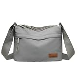 Ocuuer Nylon Messenger -Tasche große Kapazitätsbeutel -Umhängetasche for die Reise (dunkelgrau)