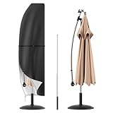 Sonnenschirm Schutzhülle mit Stab, Ampelschirm Schutzhülle bis Ø 2-4m, Sonnenschirm Hülle Sonnenschirm Abdeckung 420D Oxford Gewebe Wasserdicht Staubdicht UV-Beständiges (265CM)