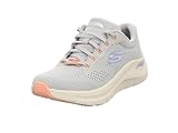 Skechers Damen Arch Fit 2.0 Big League Sports Shoes, Light Grey Mesh/Periwinkle & Coral Trim, 39 EU