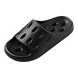 Woaikeyu Herren-Hausschuhe, Sommer, Mode, Badeschuhe, schnell trocknend, bequem, flach, Sandalen für Herren, Schwarz, 45 EU