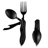 3-in-1 Multi-Tool Camping Picknick Tragbares Klapp geschirr Edelstahl Klapp löffel Gabel Messer Flaschen öffner Multi Werkzeug Lager Löffel Gabel Messer Combo