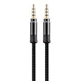 Aux Klinkenkabel 3.5mm - Nylon Geflochtenes Audiokabel 1.5m | Robustes Stecker zu Stecker Verbindungskabel, universelles Verlängerungskabel für Auto Soundsystem, Kopfhörer, Lautsprecher und tragbar