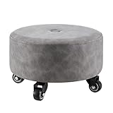 Rollhocker mit Kissen und Rollen für Garage, Gartenarbeit, Zuhause, tägliche Party, Drehhocker mit 4 Rädern, 28,5 x 18,5 cm