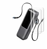 BROTECT 2 Stück Full-Cover Schutzfolie für Anker Laptop Powerbank A1695 Full-Screen Displayschutz-Folie [3D Curved, Anti-Fingerprint, Kristall-Klar]