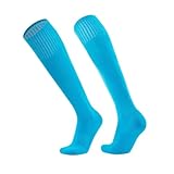 MHADBKH Fußballsocken für Damen, Herren, Jungen, Mädchen, Baseball, praktisch, einfarbig, athletisch, kniehoch, einfarbig, sportlich, kniehoch, Baseball für Erwachsene, himmelblau, child