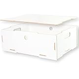 clipfritz - Aufbewahrungsbox mit Deckel - MDF Holz (ca.39x29x14cm) Holzkiste in Weiß - Aufbewahrungskiste Boxen/Kiste stapelbar - Allzweckbox Universal - Erinnerungskiste für Hochzeit, Fotos, Bücher