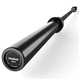 PhysKcal Olympia Langhantelstange 50mm | 20kg, 220cm | Weightlifting und Powerlifting Langhantel Profi Allrounder Langhantel | Komplett Schwarzer E-Coat