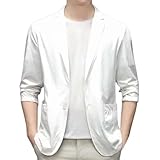 Schlanker Blazer für Herren und Herren, lässig, Slim Fit, Sommer, leicht, lange Ärmel, atmungsaktive Blazer mit Revers, intelligente Jacken für Hochzeit, Sport, Alltag