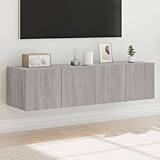 BOWEKAM Home & Garden-TV Wandschränke mit LED-Leuchten 2 Stück Grau Sonoma 60x35x31 cm-Möbelwahl