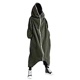 Hoodies für Herren UK Full Zip Long Black Cardigan Plus Size Baumwolle Langarm Kapuzenjacke mit Taschen personalisiert dunkler Stil Ganzkörpermantel locker sitzend Hip Hop Street Style Hipsters Rap