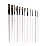 12pcs Filbert Pinsel Nylon Haar Pinsel Set für Acryl Aquarell Malerei (12pcs Filbert Pinsel)