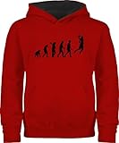 Pullover Kinder Hoodie Jungen Mädchen - & Entwicklung - Basketball Evolution - 152 (12/13 Jahre) - Rot/Schwarz - pulli basketballer pullis kinderpullover hoody hoodies hoodie. winterpullover hudi
