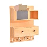 Aznever Posthalter für Wand, Wand -Mail -Organisator - Sonnenbrille Aufbewahrung mit Haken - Utility Hanger für Wohnzimmer Eingangsküche, rustikale Wohnkultur mit Tafel und Lagerschublade
