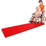 Türschwellenrampe Aus Kunststoff, 5cm 6cm 7cm Hohe Auffahrrampe, Rollstuhlrampe Für Stufen, Auto-Bordsteinrampe Lastenrampe(Red,39.37x3.94x1.38in)