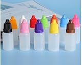 Lonwiner 10 Stück Liquid Flaschen, Plastik Flasche mit Tropfventil Mit Skala Tropfgefäß für Ätherische Öle Mini-Tropfgefäß für Reise