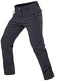 Cycorld Herren Wanderhose-Winter-Outdoorhose-Skihose,Thermohose Wasserdicht Gefütterte Softshellhose Winddicht Warm Fleece Schneehose Trekkinghose Skifahren (Neo-Grau, L)