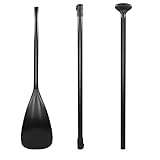 ECD Germany 3-Teiliges Teleskop Paddle für Stand Up Paddle Board SUP - verstellbar 175-215 cm - zerlegbar - Ultraleicht - Aluminium - Schwarz - SUP Paddel Paddle Stechpaddel Surfboard Surfbrett Kajak