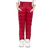 Kleine Mädchen Jungen Solide Schneehose Dicke Winter Warme Kinder Hosen Mädchen Activewear Kleidung Schneekleidung Outfits Herbst Pullover für Kinder Jungen Sportjacke für Mädchen (Rot, 6-7 Jahre)