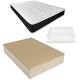 DUÉRMETE ONLINE Viskoelastische Matratze Pocket Visco + Kissen + aufklappbares Bett mit großem Fassungsvermögen, Holz, Kambria, 135 x 190 cm